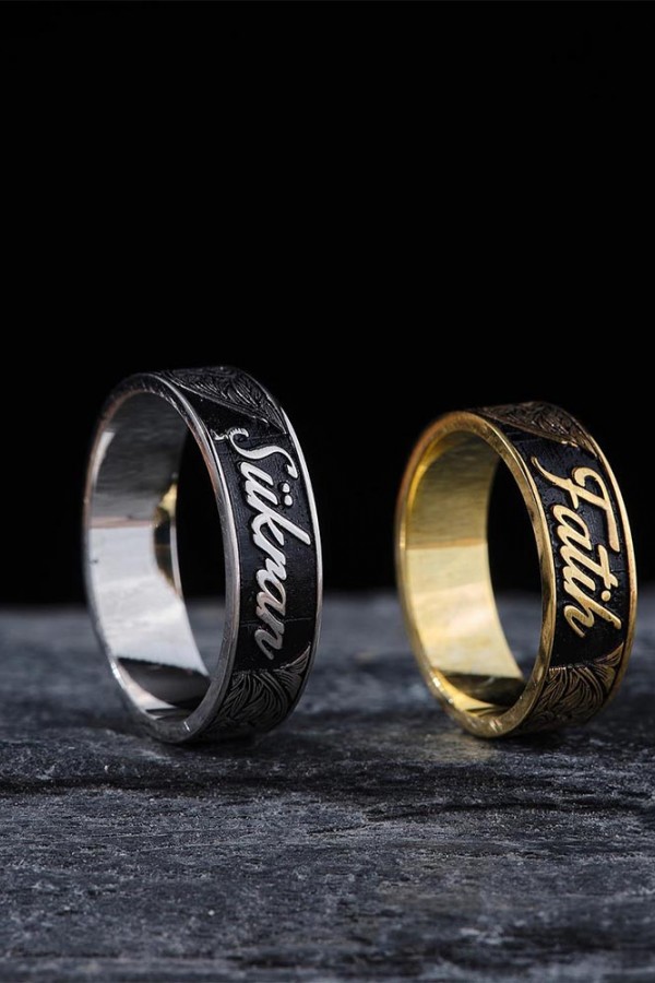 İsimli Gümüş Alyans Modeli İsimli Gümüş Alyans Modeli