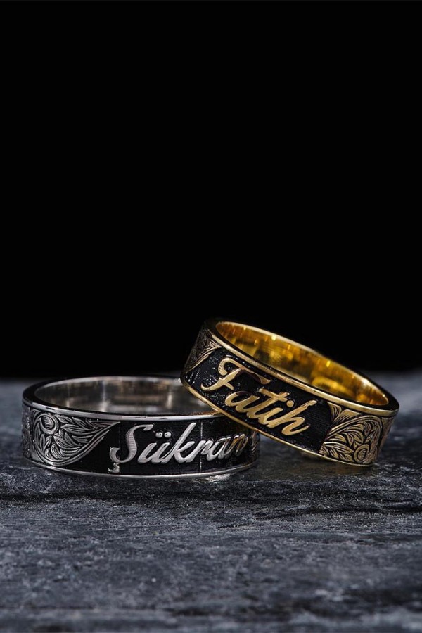 İsimli Gümüş Alyans Modeli